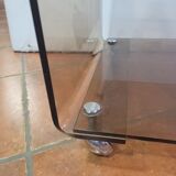 Coffee table in smoked plexiglass 70s