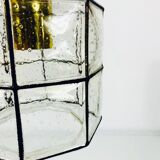 Iron and glass suspension lamp by Glashtte Limburg, 1960s