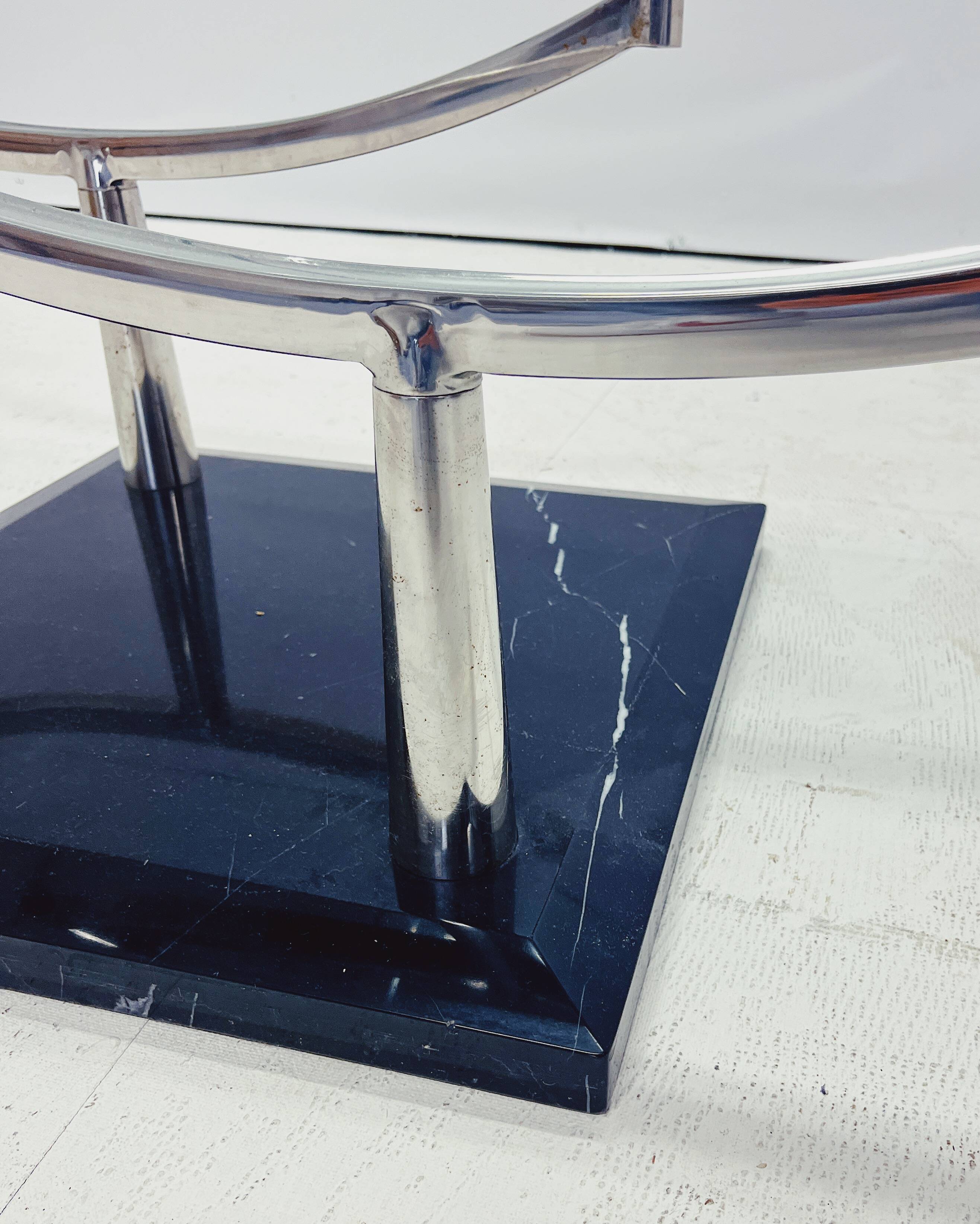 Vintage Danish Design Glass Coffee Table with Two Levels