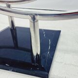 Table basse en verre vintage de design danois à deux niveaux