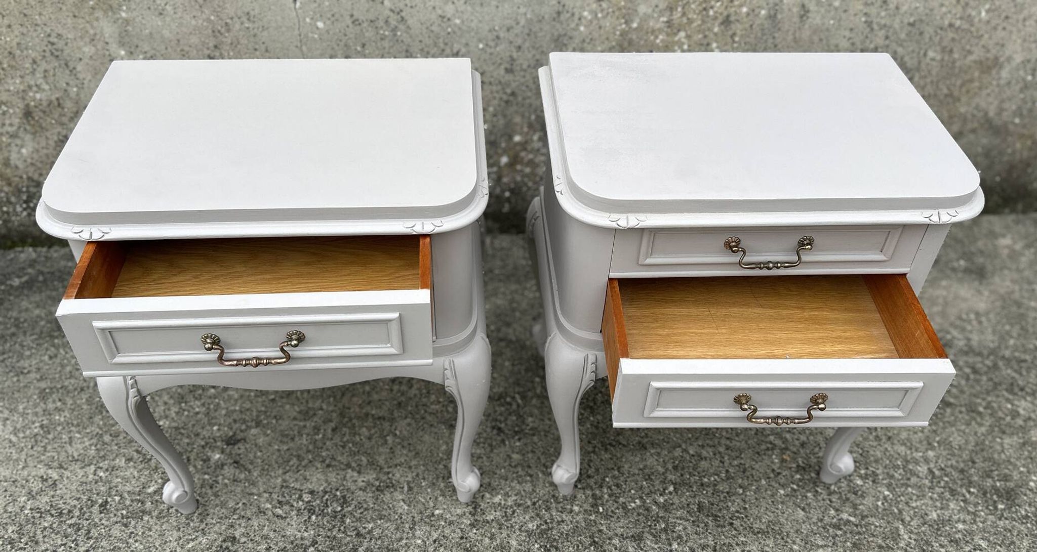 Pair of bedside tables, Louis XV style, vintage, 1960s