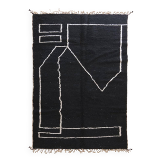 Tapis noir et blan (moroccan handmade) fait main 250cmx150cm
