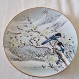 Pair of vintage Franklin Japanese hand-painted porcelain plates