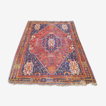 Tapis d'orient fait main vintage persan ancien shiraz 215 x 150