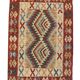 Tapis Kilim afghan fait main, tapis tribal géométrique en laine 83 x 130 cm