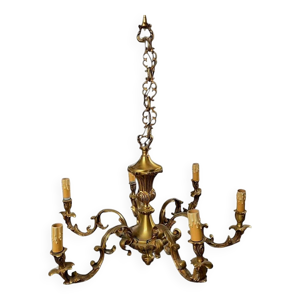 lustre 6 bras en bronze