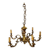 6-arm solid bronze chandelier in Louis XV style - Vintage