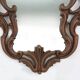 Baroque Mirror with Hand Carved Oak Ornated Frame, France 1950s