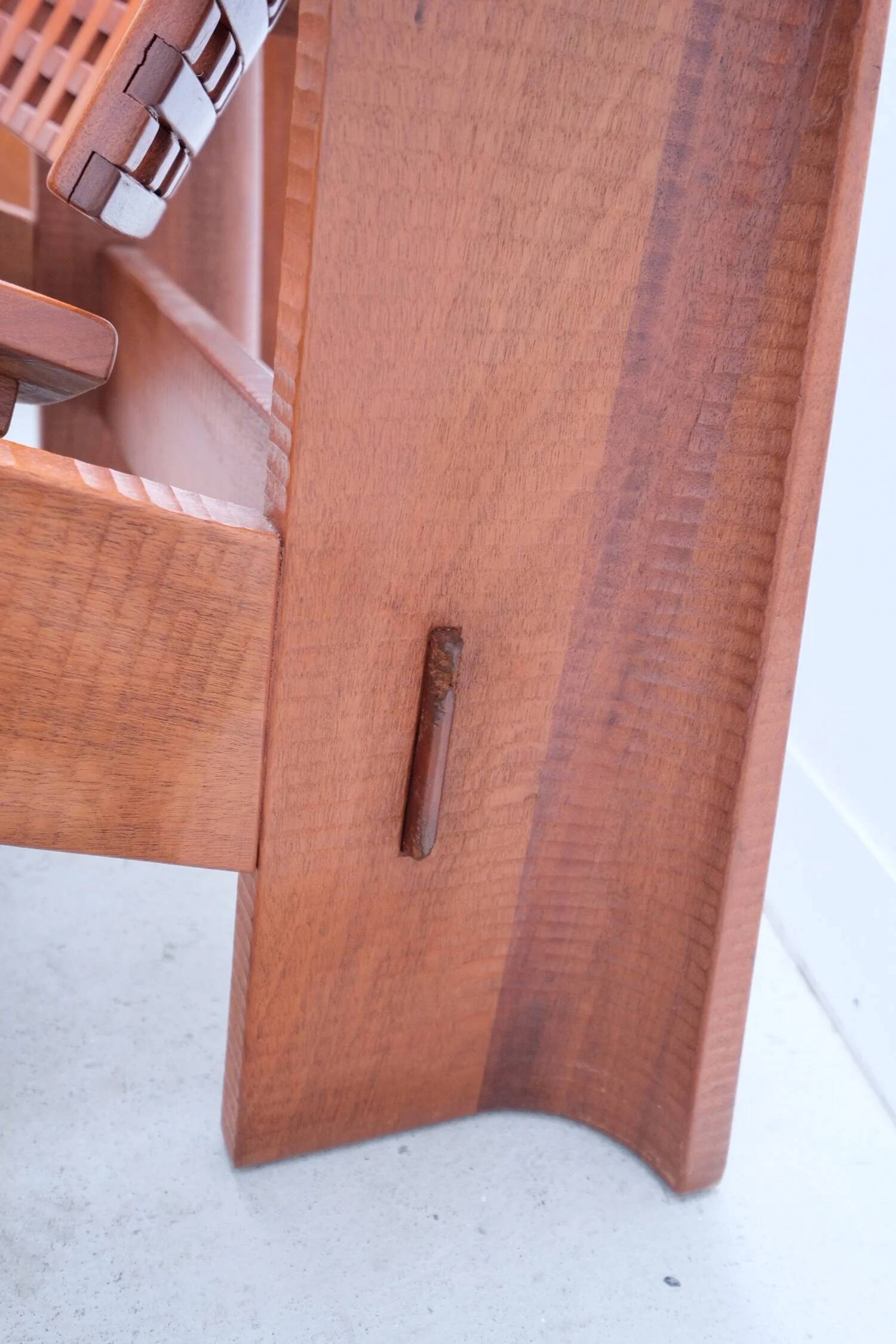 Pair of solid Lebanese cedar armchairs