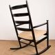 Danish Rocking Chair in lacquered wood and fabric model 218, Thomas Harlev 1960.
