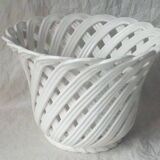 Vintage woven earthenware planter