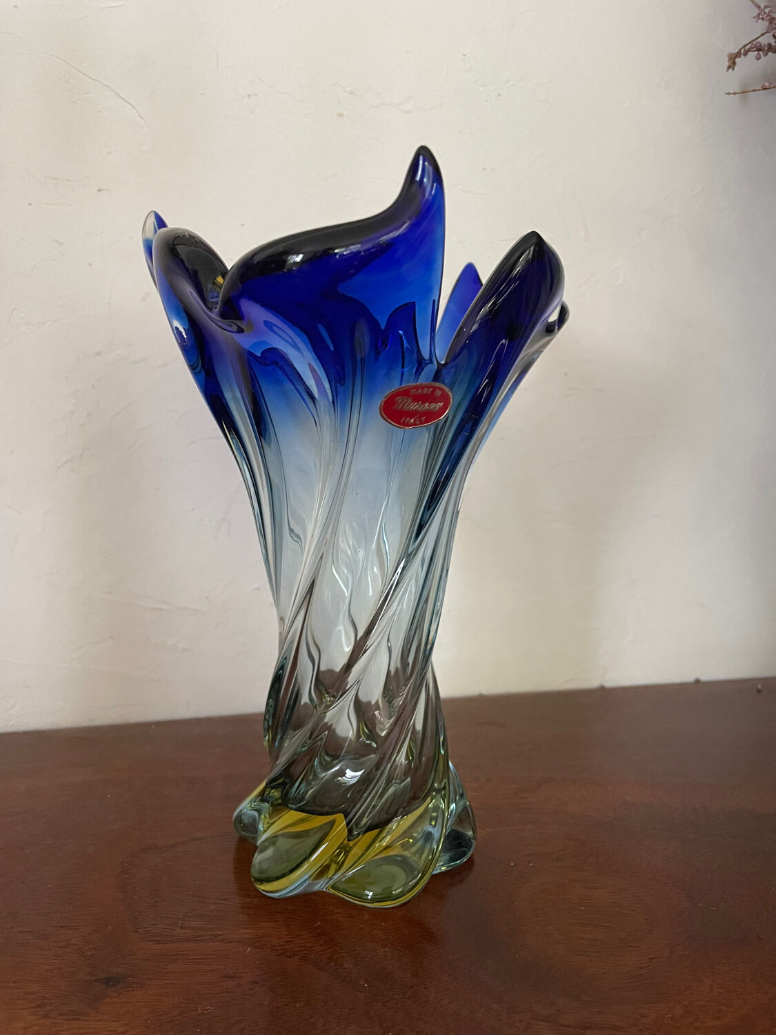 Vintage Murano twisted vase