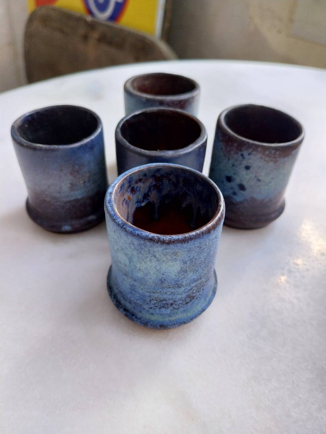 5 ceramic candle holders