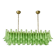 Contemporary Modern Green Frosted "Selle" Murano Glass Rectangular Chandeli