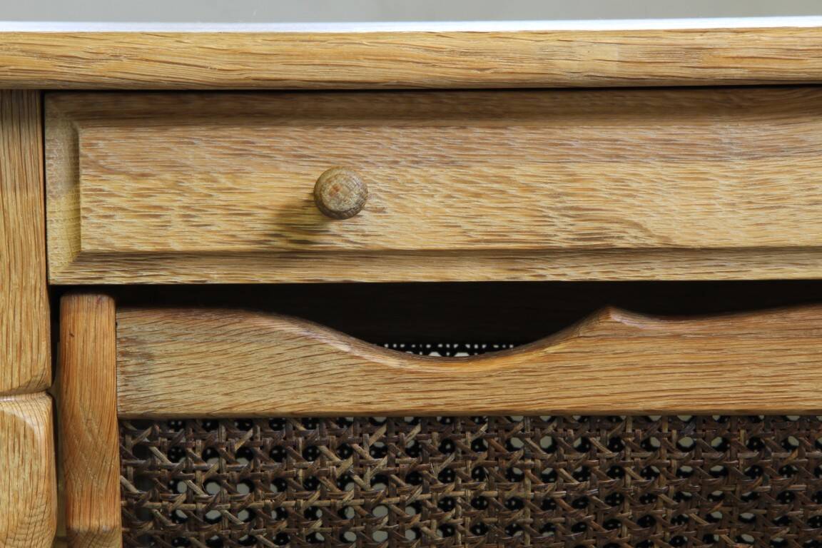 Vintage 1960s Danish oak coffee table, brutalist mid-century, style of Kjærnulf