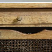 Vintage 1960s Danish oak coffee table, brutalist mid-century, style of Kjærnulf