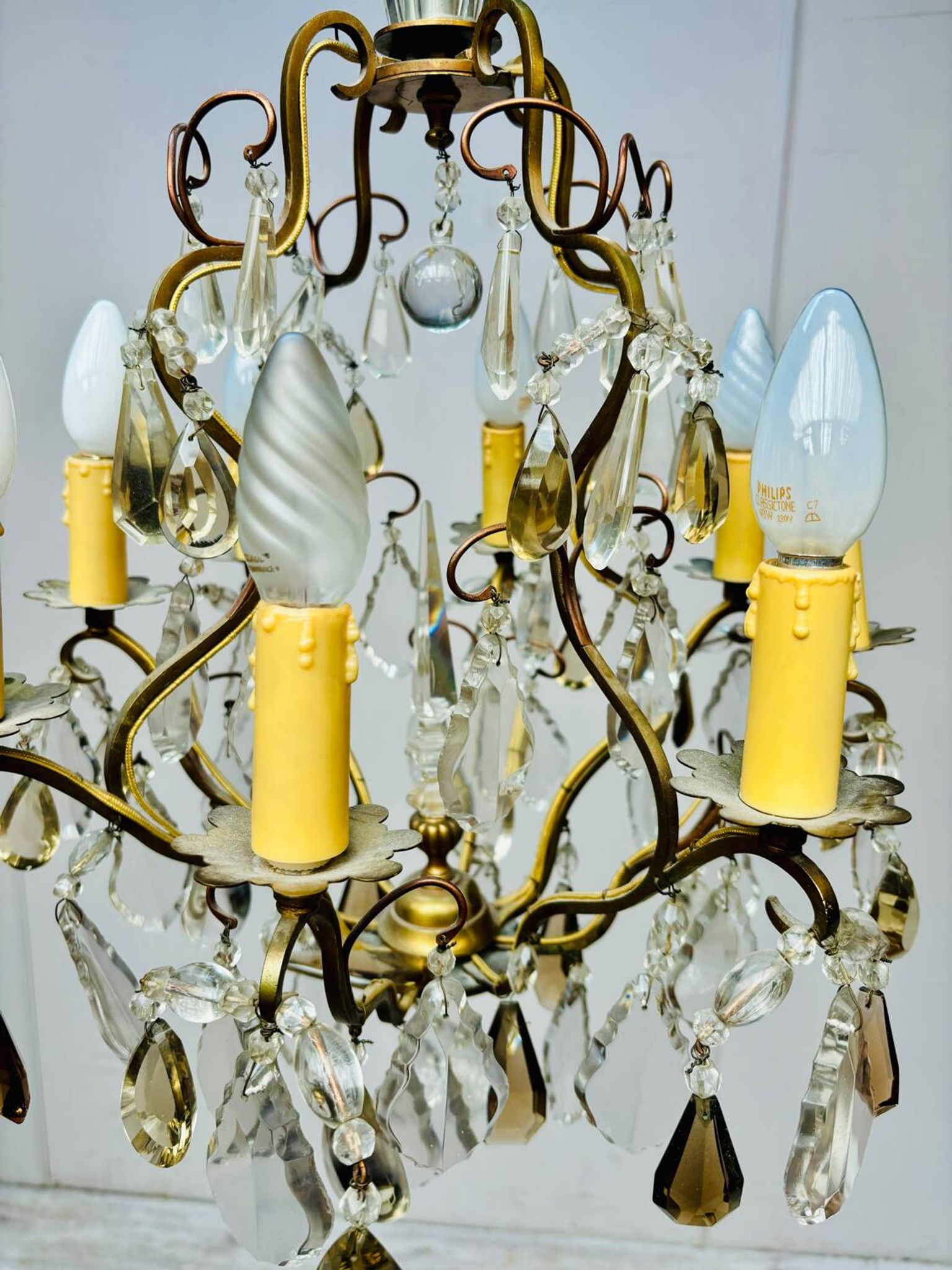 Baccarat Cage Chandelier In Bronze And Crystal Louis XV Style XIX Eme Century