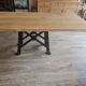 Industrial table top solid oak machine foot cast iron