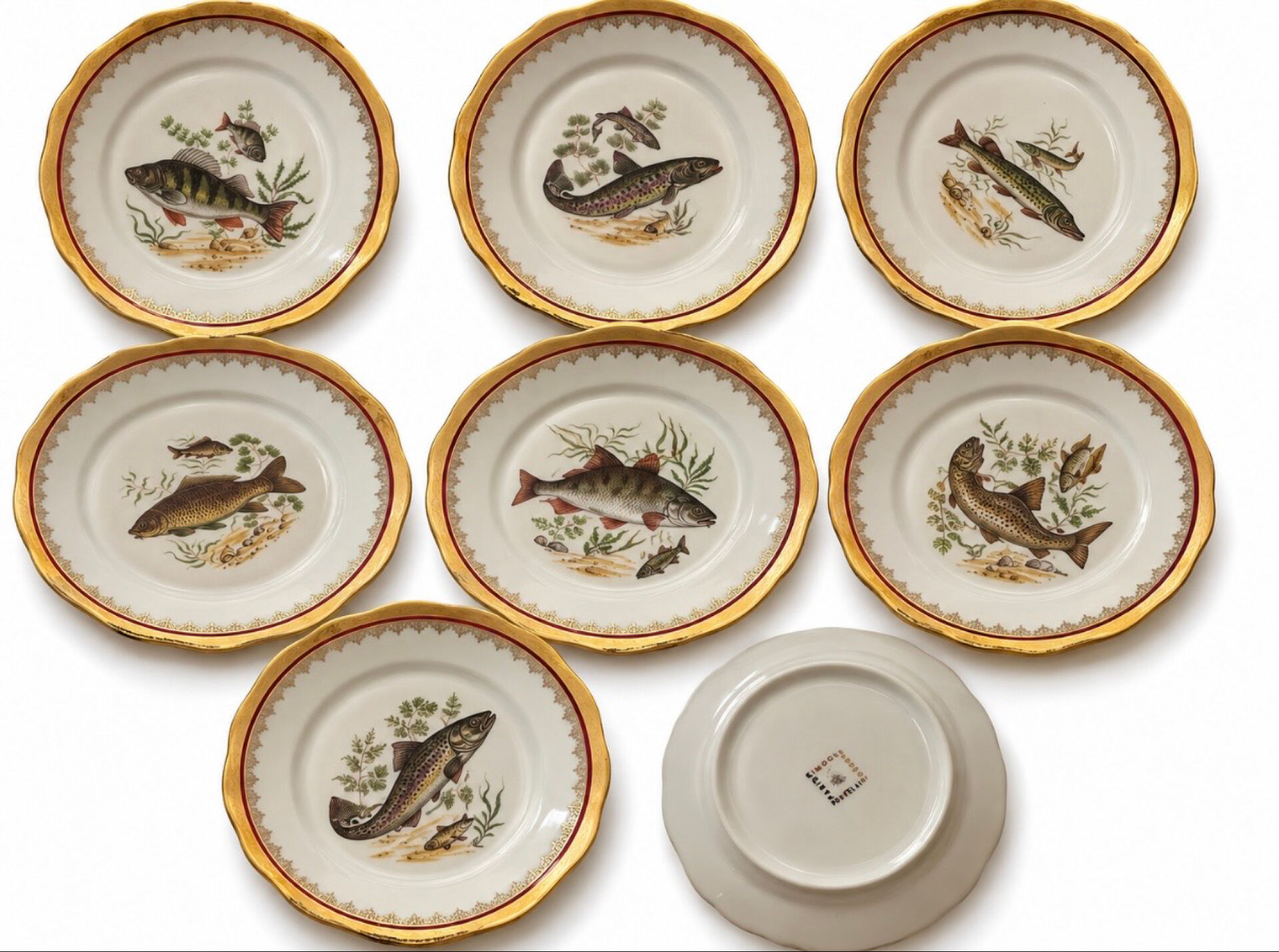 Service complet 78 pièces en porcelaine de Limoges filet or