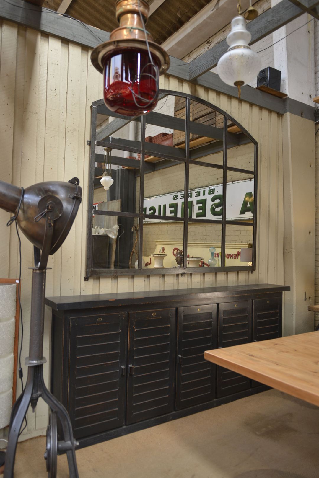 Metal factory window mirror 1930 195x170cm