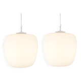 Set Of Two Pendants In Matte Glass By Fog & Mørup