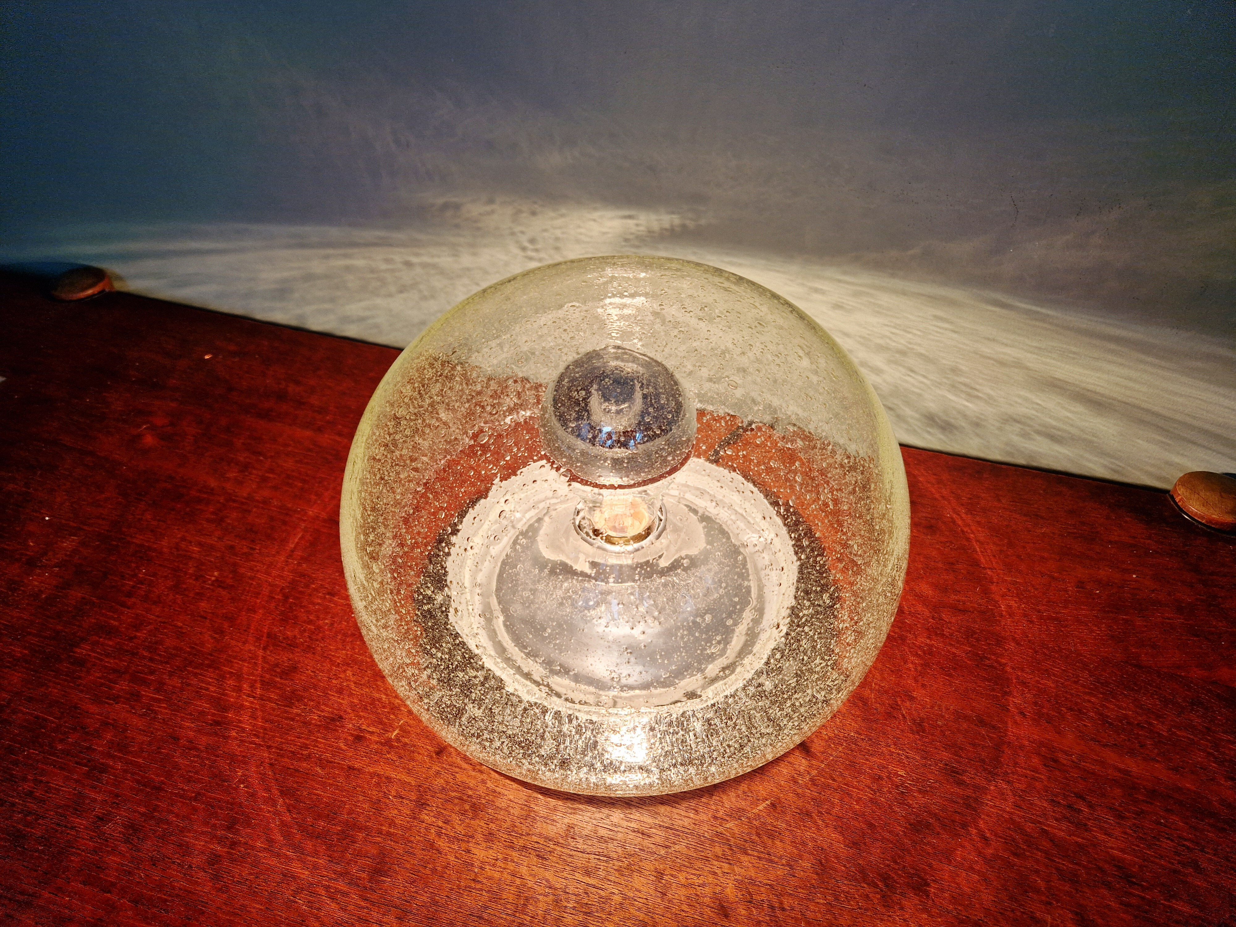 Ceiling light/wall sconce in blown bubble glass, Limburg, 1970