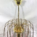 Murano chandelier pink crystal drops