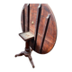 Old and large round winegrower's table made of wood.