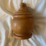 Turned wooden pot with lid