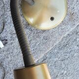 Designer desk lamp in gold metal 2 flexible arms from the 70s