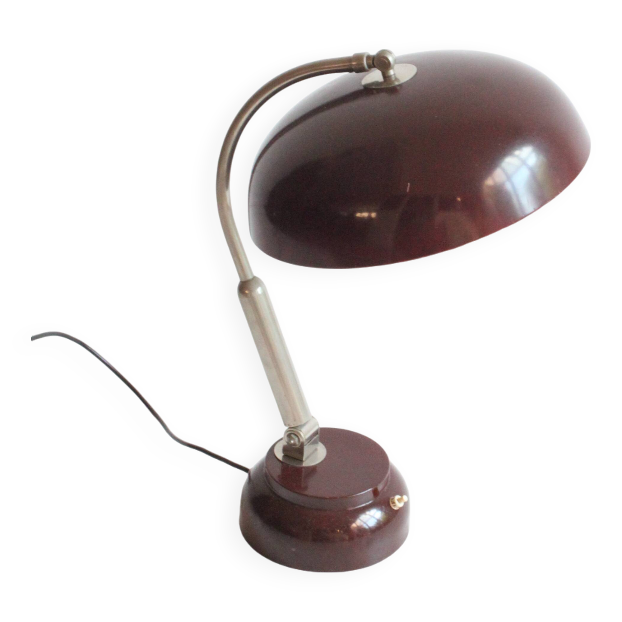 Lampe de bureau en métal avec anneau lumineux par Hala, Pays-Bas, années 1950