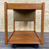 60s 70s teak table side table newspaper stand Danish Design Denmark