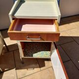 Pair of chrome boarding bedsides