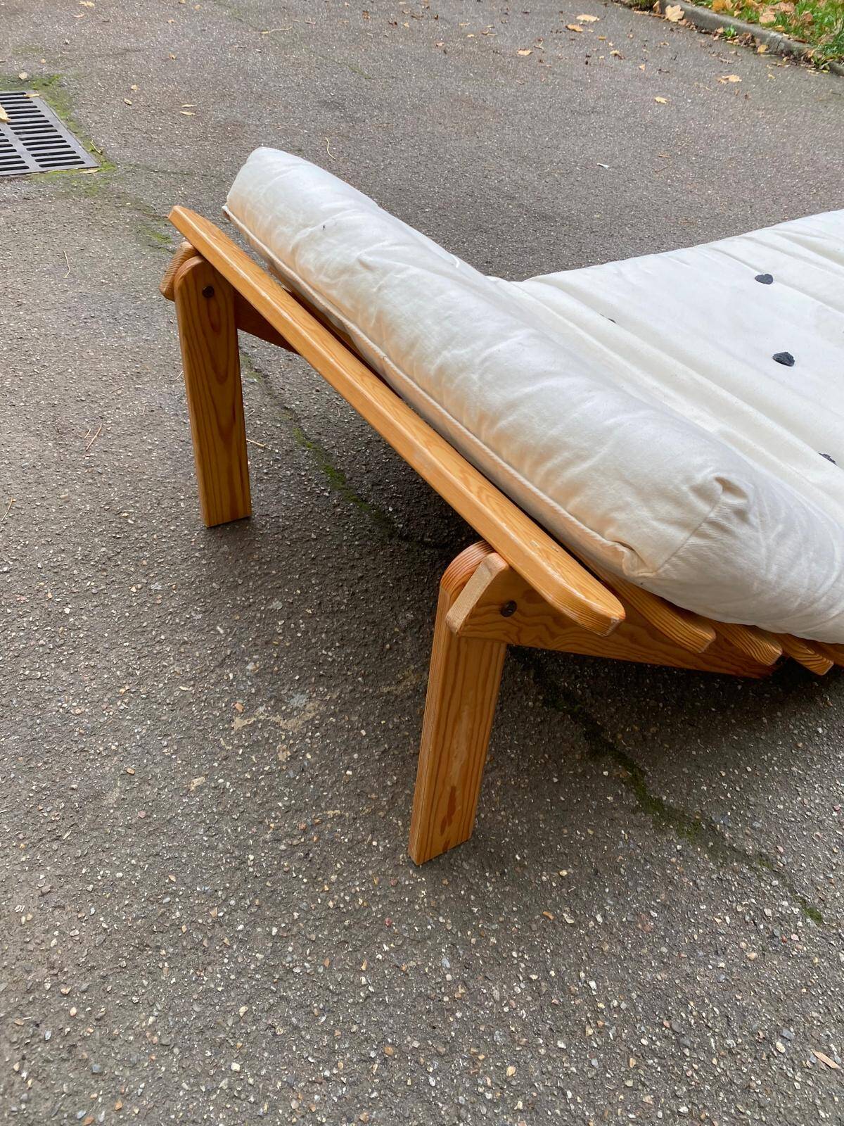Canapé futon scandinave convertible lit une place 95x180cm