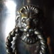 Cache silver metal pot with lion heads