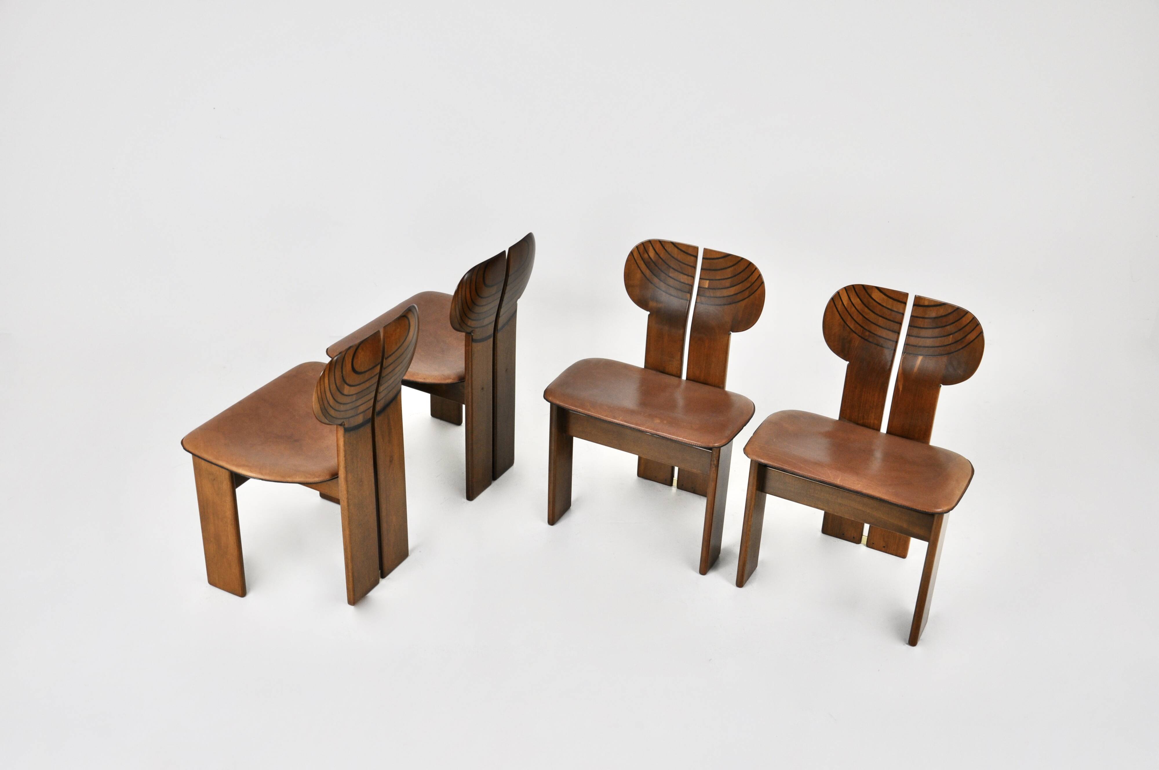 Africa dining chairs by Afra & Tobia Scarpa for Maxalto, 1975, set of 4
