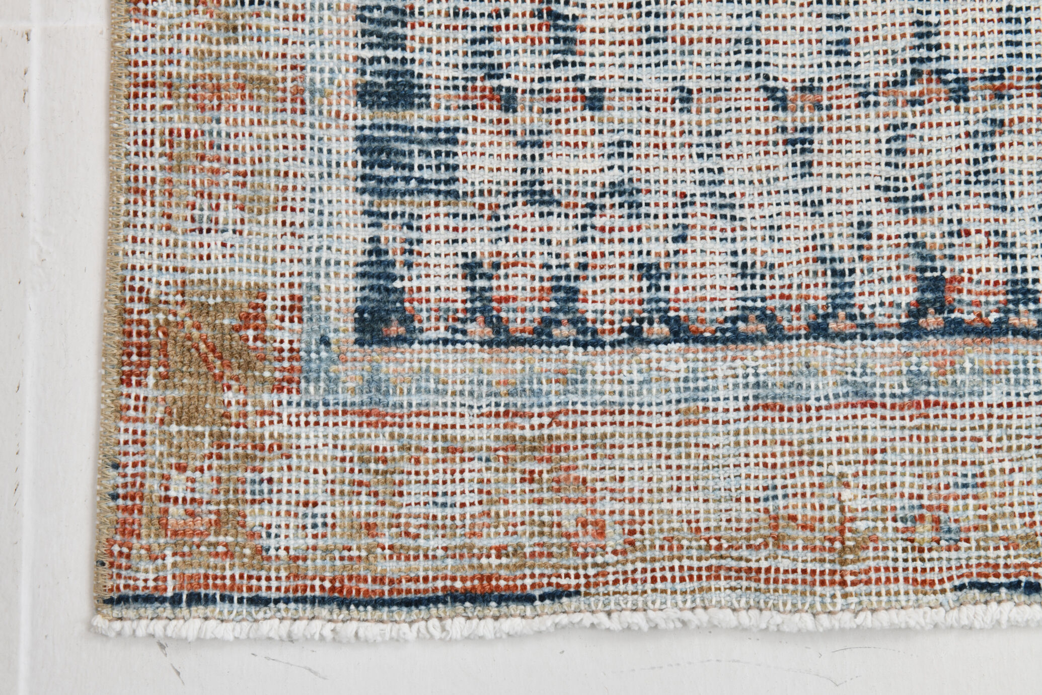 Navy blue persian runner rug, 365x77cm