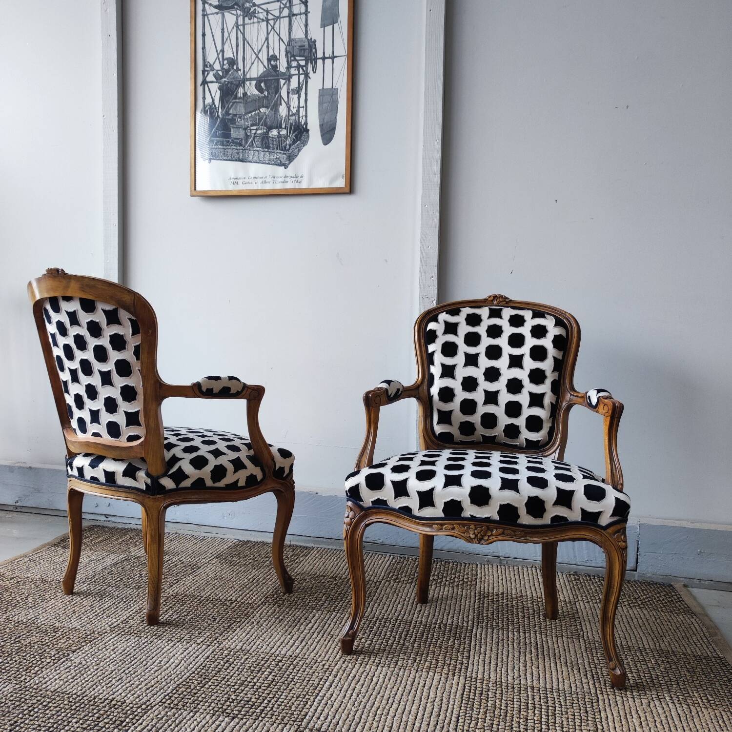 Pair of Louis XV cabriolet armchairs