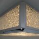 Vintage ceiling lamp with plastic sheets in chomed profiles 46x46 cm