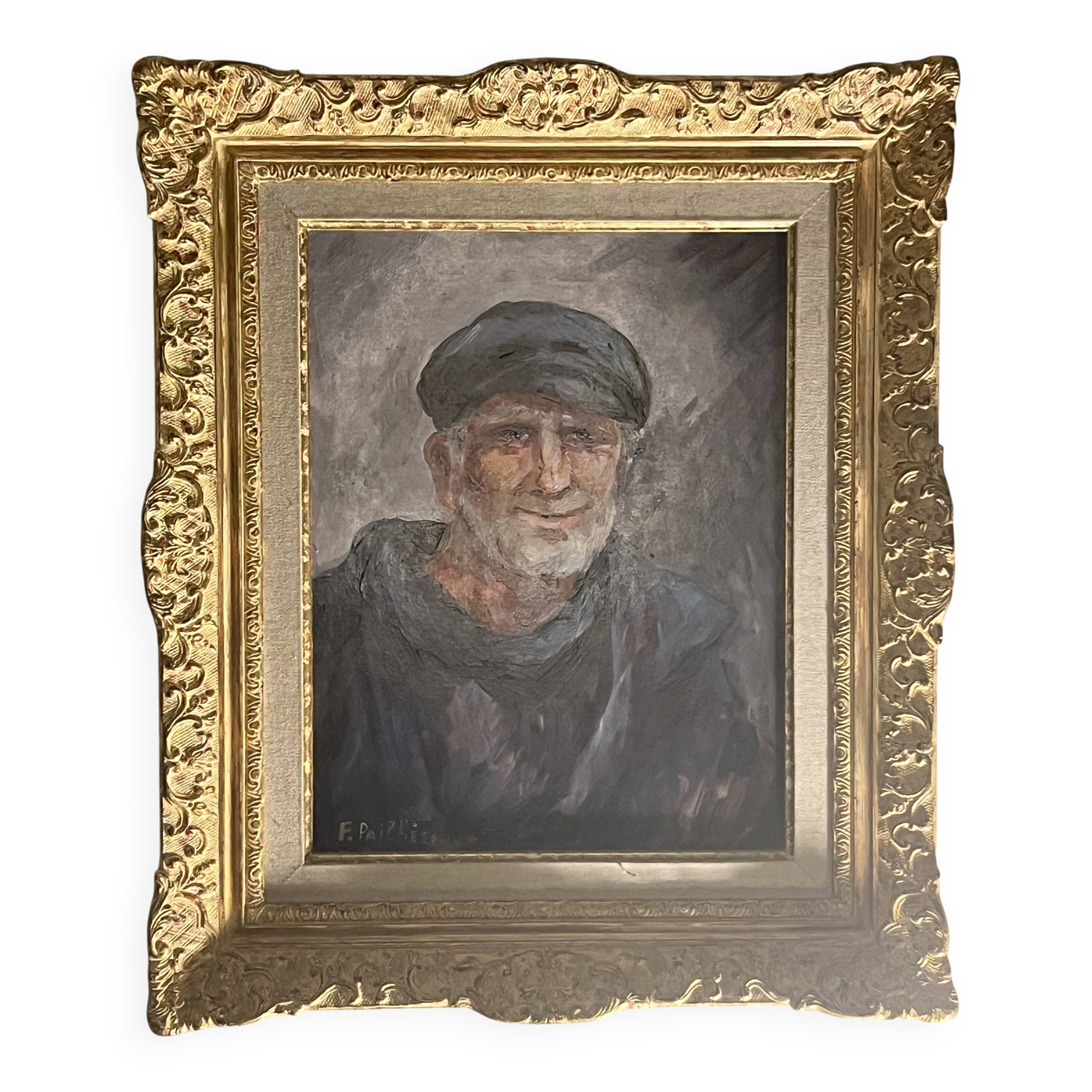 Fred Pailhès (1902-1991) "The Fisherman" Oil on panel signed
