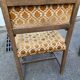 2 Henri II armchairs in solid wood and yellow-beige velvet.
