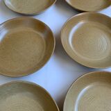 6 assiettes vintage en, grès