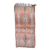Tapis Marocain Boujad rose et Blue -124 x 248 cm