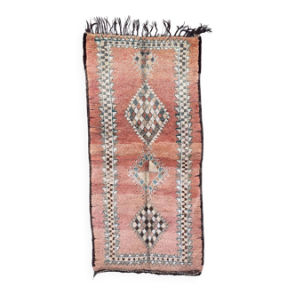 Tapis Marocain Boujad rose et Blue -124 x 248 cm