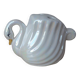 Iridescent White Ceramic Swan, Toothbrush Holder Swan, Bathroom Decoration Swan