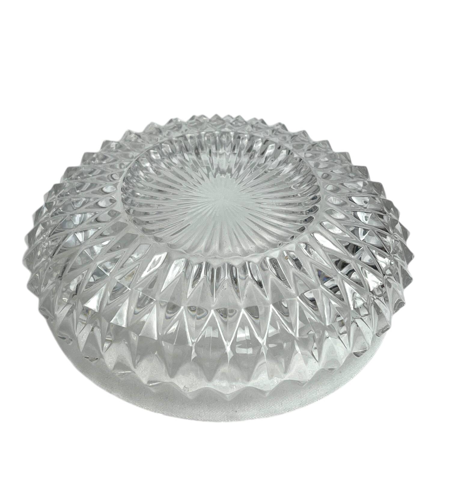 Vintage, cut crystal vide-poche from the 20th century.
