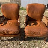 Pair of leather armchairs cannish cheeks