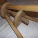 Wooden screw adjustable height stool