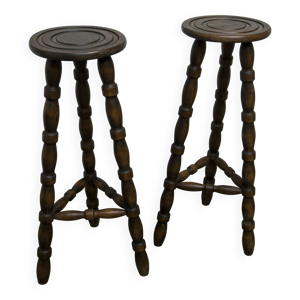 paire de tabourets brutaliste