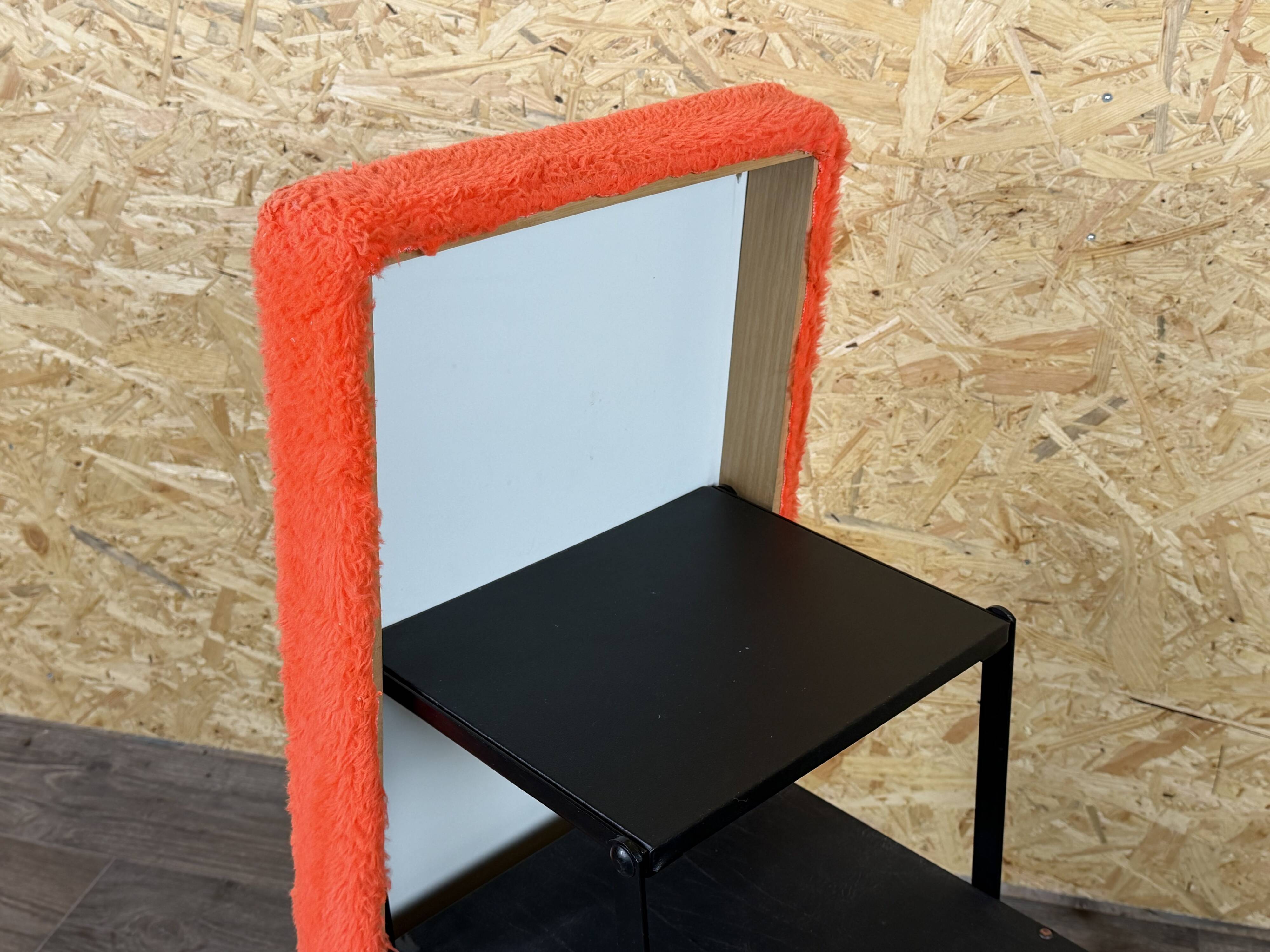 1960s 1970s Ottoman Footstool with Ladder Space Age Orange